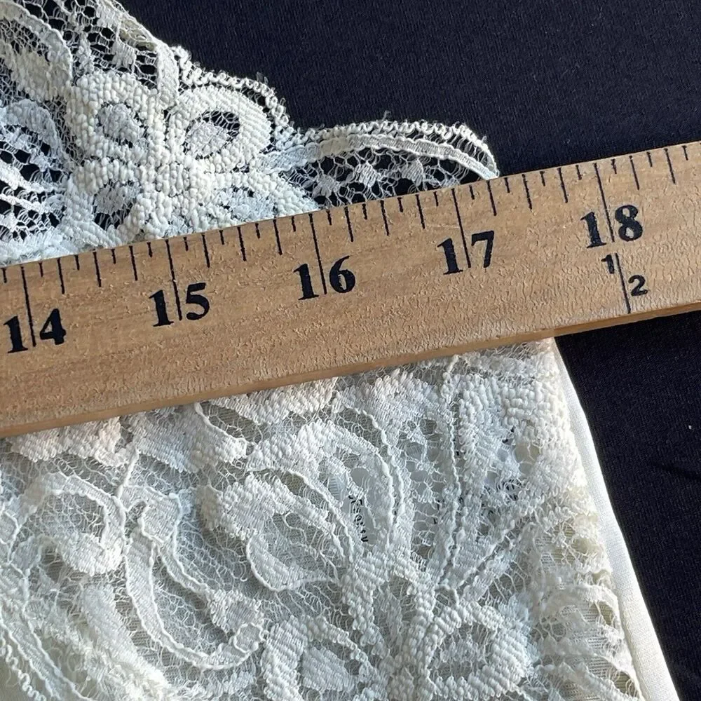 Vintage Applause Womens Y2K Camisole Small Cream‎ Lace Trim Adjustable Rose 90s